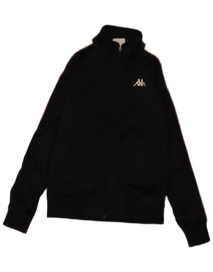 KAPPA Womens Graphic Tracksuit Top Jacket UK 12 Medium Black Colourblock Vintage Kappa and Second-Hand Kappa from Messina Hembry 
