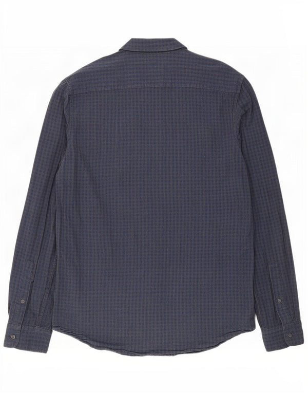 Camicia slim fit da uomo Jack Wills in cotone a quadretti blu navy medio