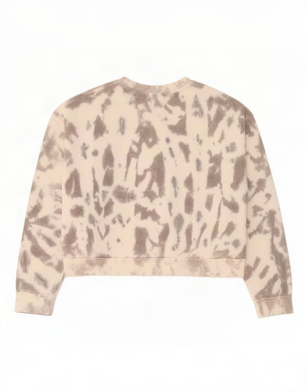 Felpa con grafica corta da donna Bench UK 14 grande cotone grigio tie dye