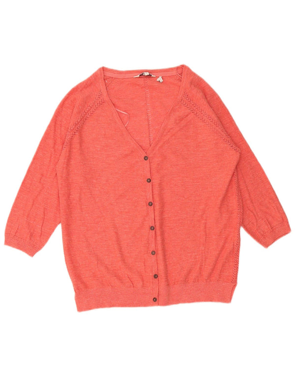 Maglione cardigan con maniche a 3/4 da donna Fat Face UK 12 Rosa medio screziato