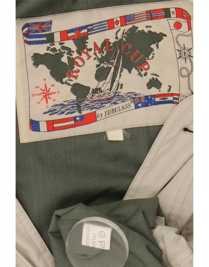 Giacca utilitaria vintage da uomo UK 40 grande poliestere beige