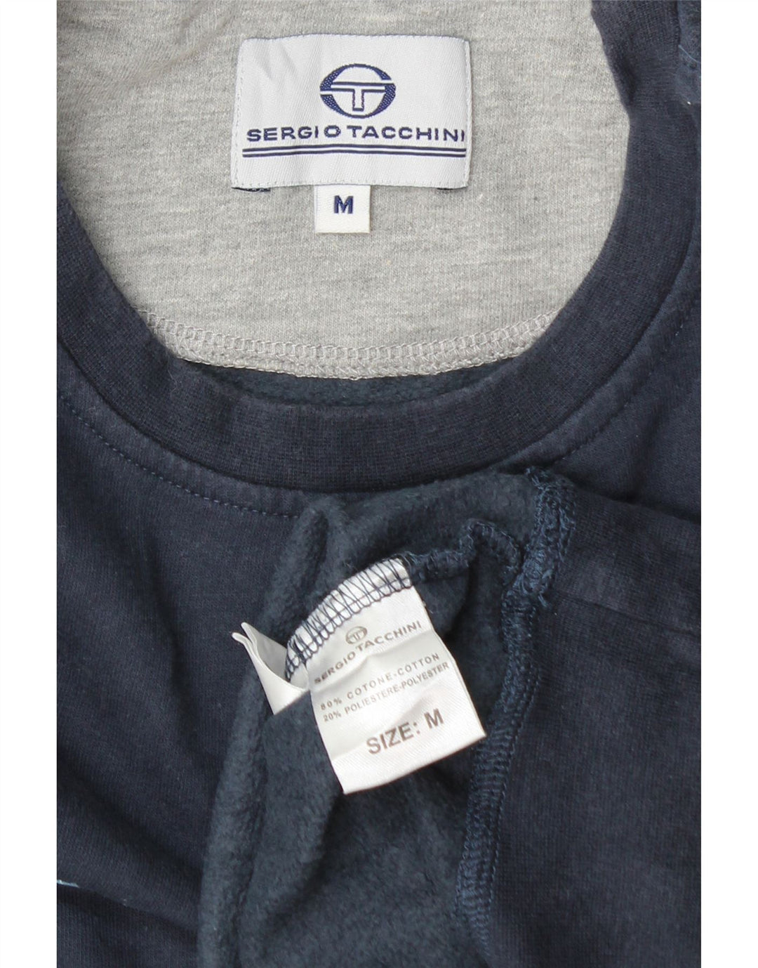 SERGIO TACCHINI Felpa grafica da uomo Maglione medio blu navy in cotone