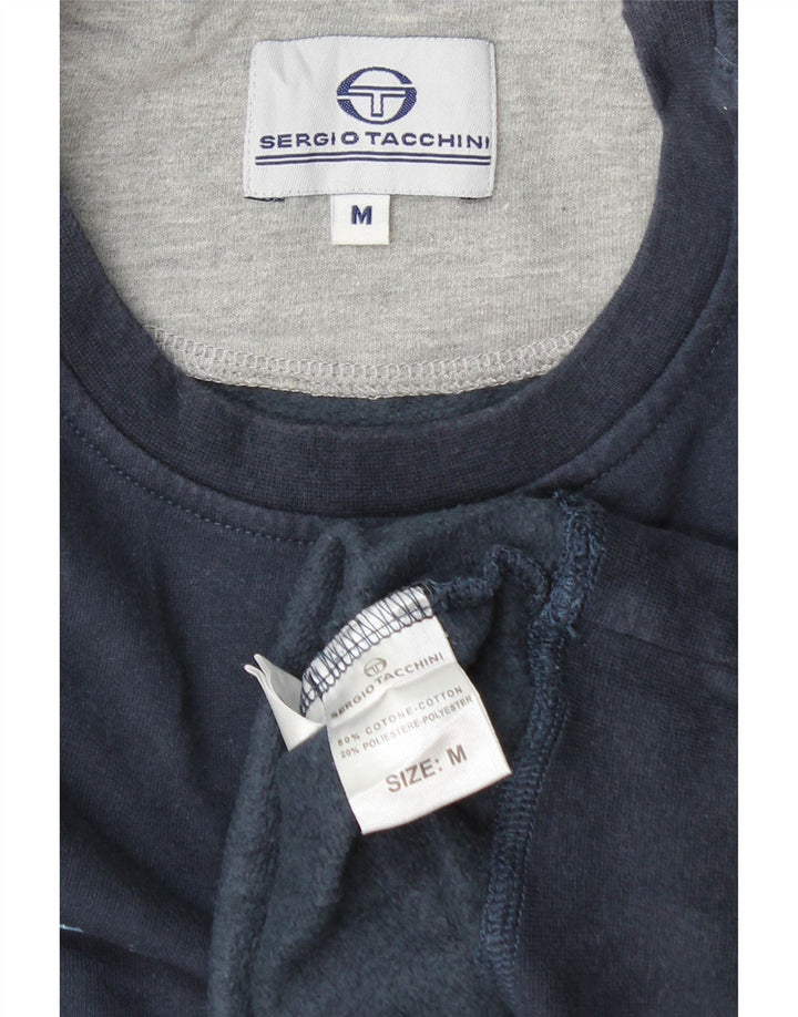 SERGIO TACCHINI Felpa grafica da uomo Maglione medio blu navy in cotone