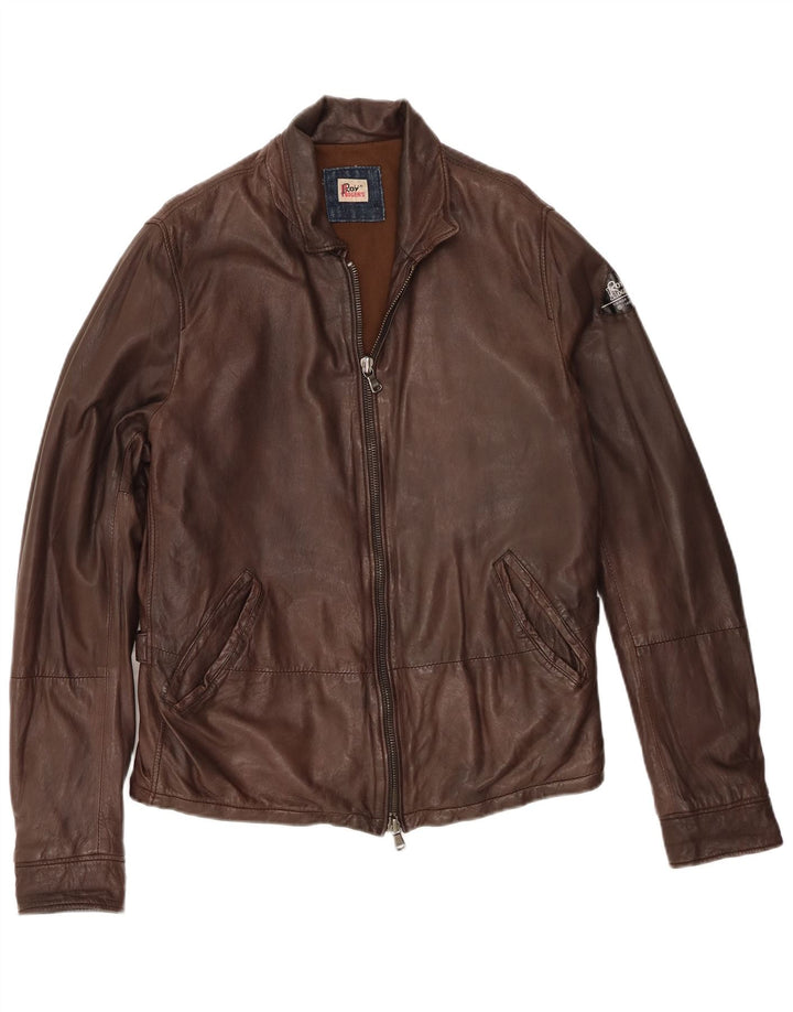 Giacca in pelle da uomo Roy Rogers IT 50 Large in pelle marrone