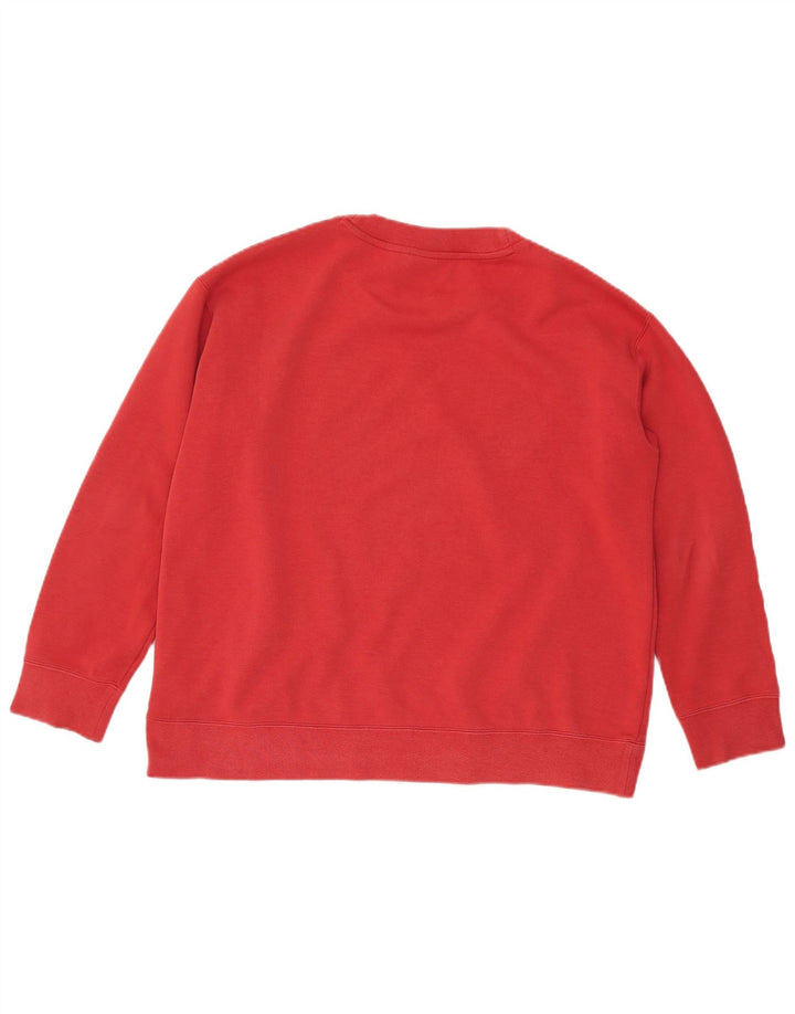 Felpa oversize da donna ADIDAS, maglione UK 12, cotone rosso medio