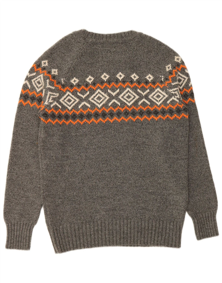 Maglione maglione girocollo da uomo Superdry Acrilico geometrico grigio medio