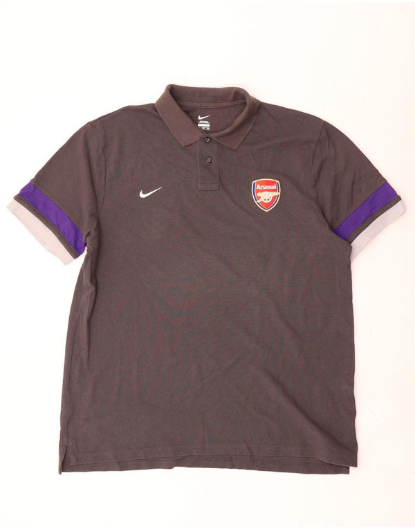 Polo Nike Arsenal da uomo 2XL in cotone color block grigio