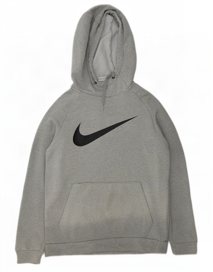 Felpa con cappuccio grafica Nike da uomo, piccola, in cotone grigio screziato