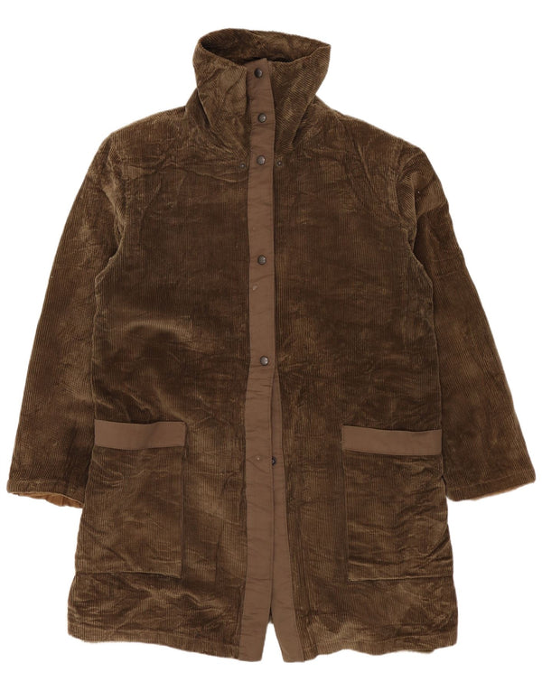 Cappotto vintage da donna in velluto a coste dalla vestibilità ampia, UK 12, verde medio