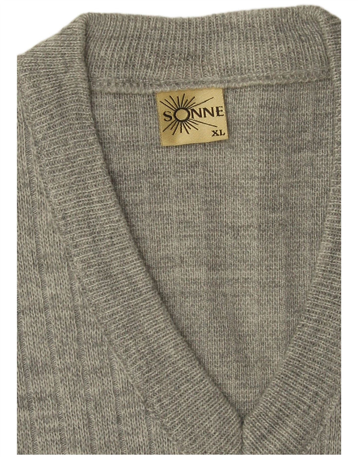 Canotta da uomo VINTAGE Canotta XL Acrilico a righe grigie