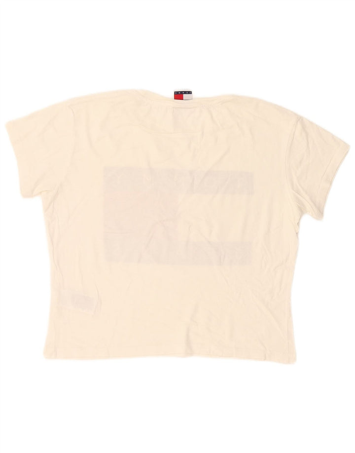 T-shirt grafica oversize da donna Tommy Hilfiger Top UK 10 Small Bianca