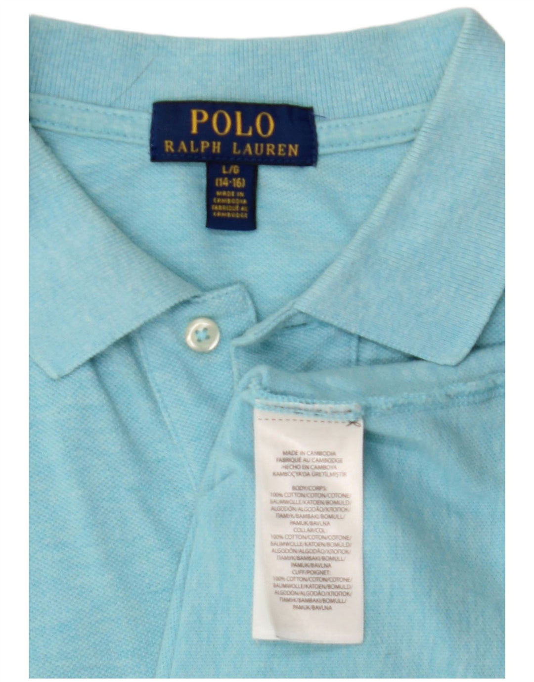 POLO RALPH LAUREN Polo Bambino 14-15 Anni Large Blu Cotone
