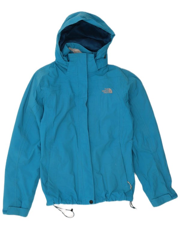 The North Face Womens Hooded Rain Jacket UK 10 Small Blue Nylon