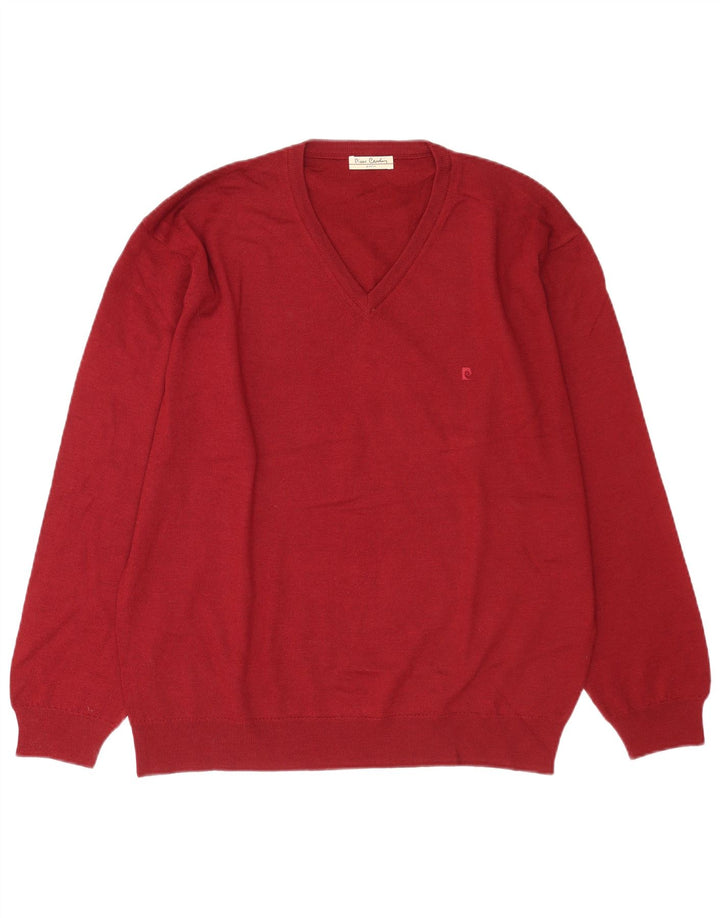 Maglione da uomo con scollo a V Pierre Cardin XL rosso