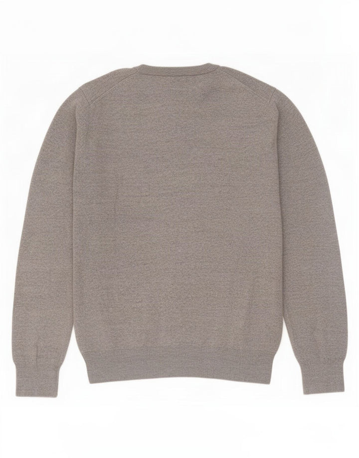 Maglione da uomo con scollo a V Marks & Spencer in cotone grigio medio