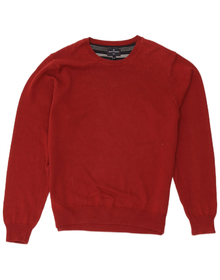 Maglione maglione girocollo da uomo Marks & Spencer blu Harbour rosso medio