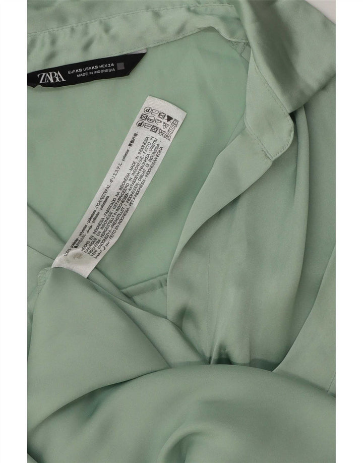 Camicetta camicia oversize da donna Zara UK 6 XS poliestere verde