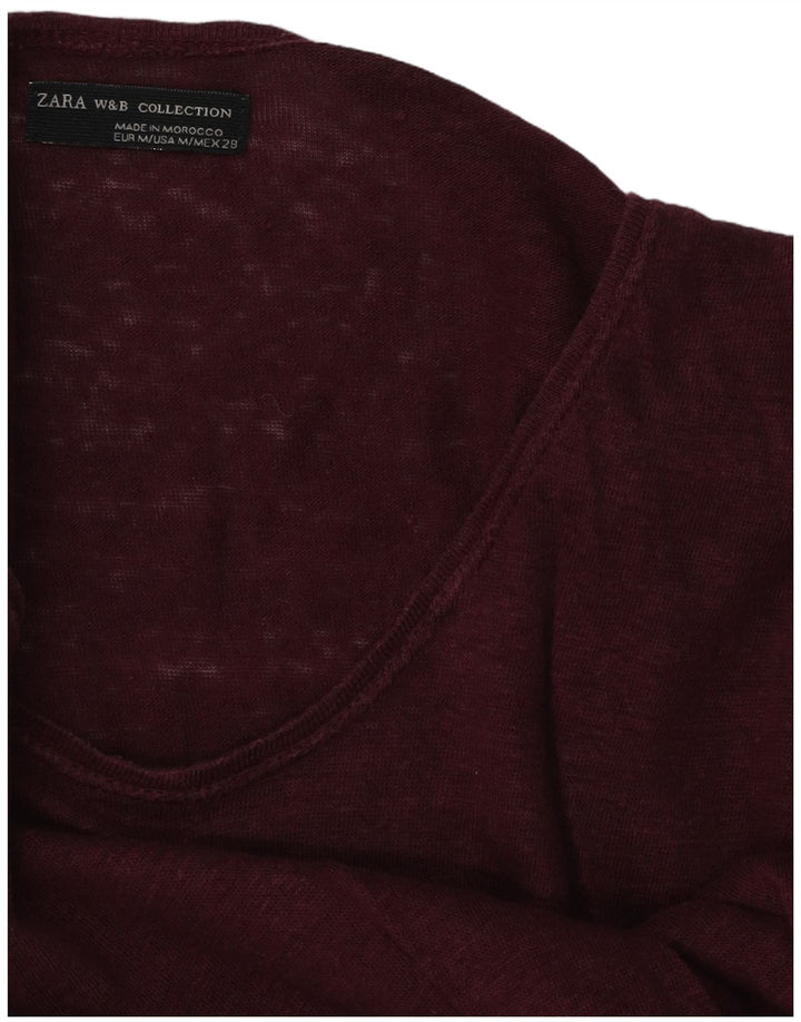 T-shirt Zara da donna Top UK 14 bordeaux medio
