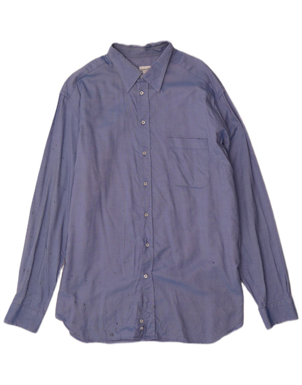 Camicia da uomo Armani Collezioni taglia 46 18 1/2 2XL cotone blu