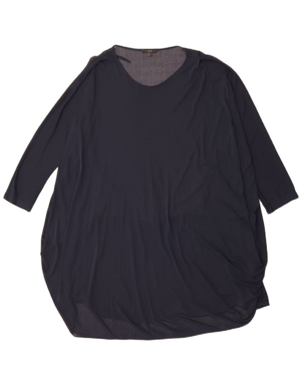 Abito a tunica oversize da donna con maniche a 3/4 Cos UK 14 Acetato medio blu navy