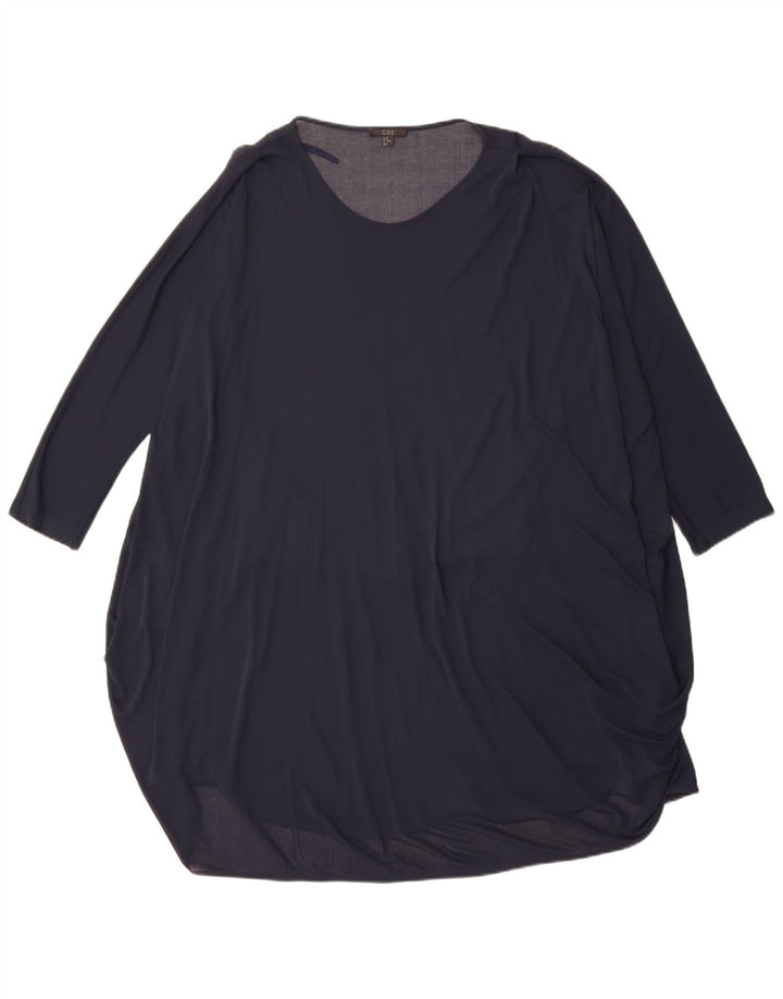 Abito a tunica oversize da donna con maniche a 3/4 Cos UK 14 Acetato medio blu navy