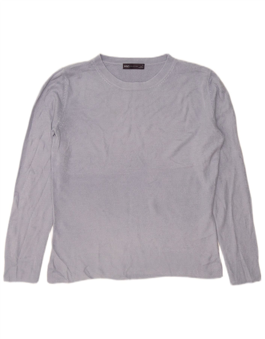 Maglione maglione girocollo oversize da donna Marks & Spencer UK 10 piccolo blu