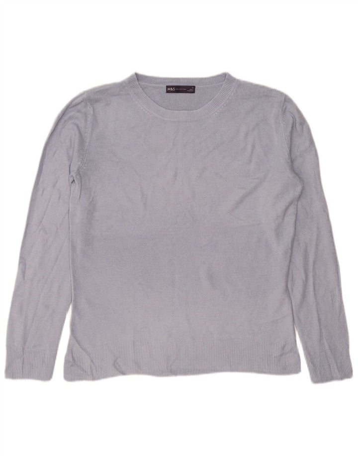 Maglione maglione girocollo oversize da donna Marks & Spencer UK 10 piccolo blu