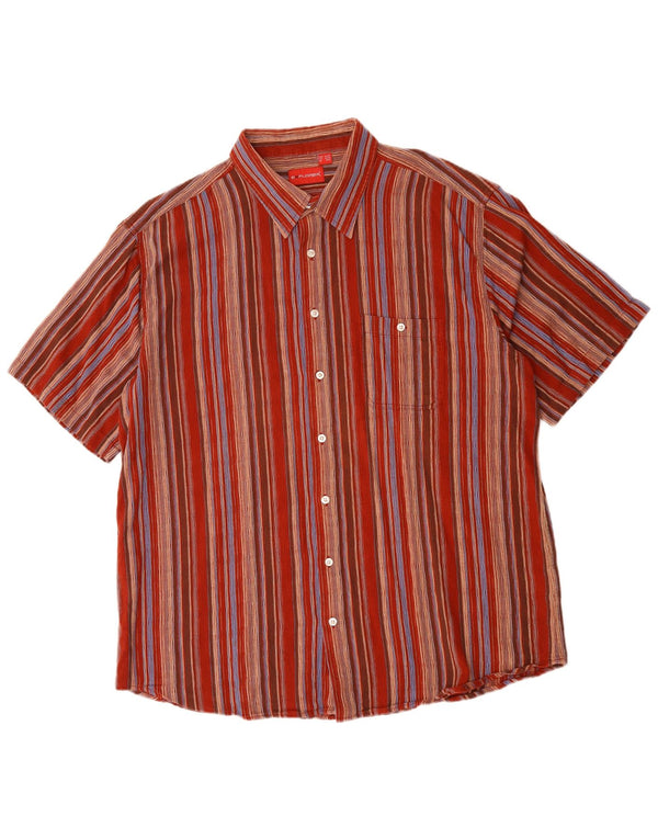 Camicia a maniche corte da uomo EXPLORER taglia 18 2XL cotone a righe rosse