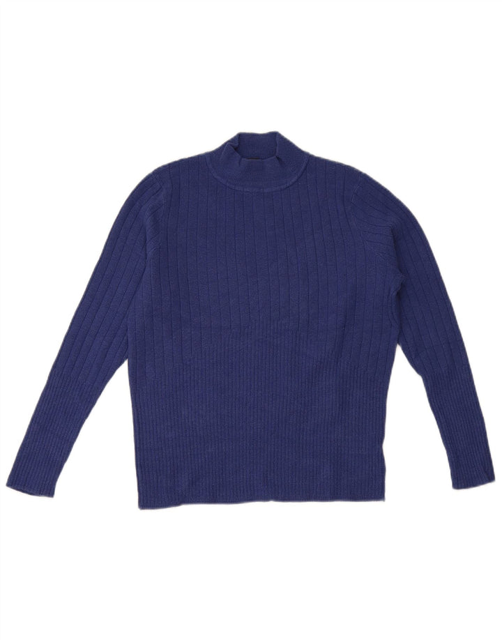 Maglione maglione a collo alto da donna Marks & Spencer UK 14 Blu medio