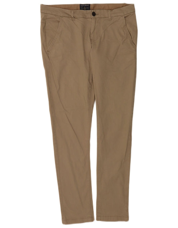 Pantaloni chino slim da uomo Superdry grandi W34 L31 cotone marrone
