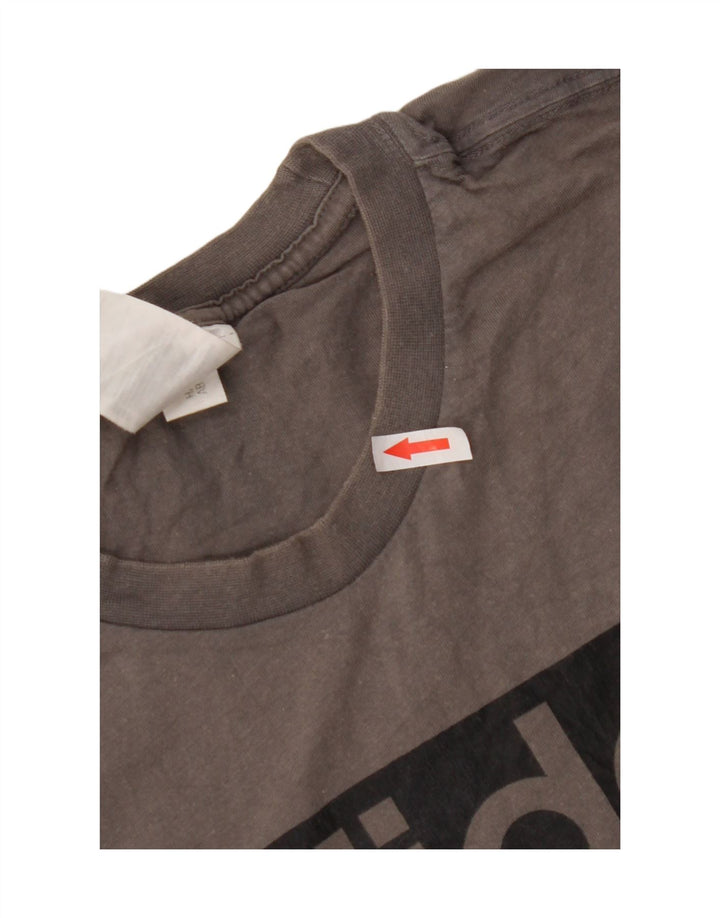 T-shirt grafica da uomo Adidas Top in cotone grigio medio