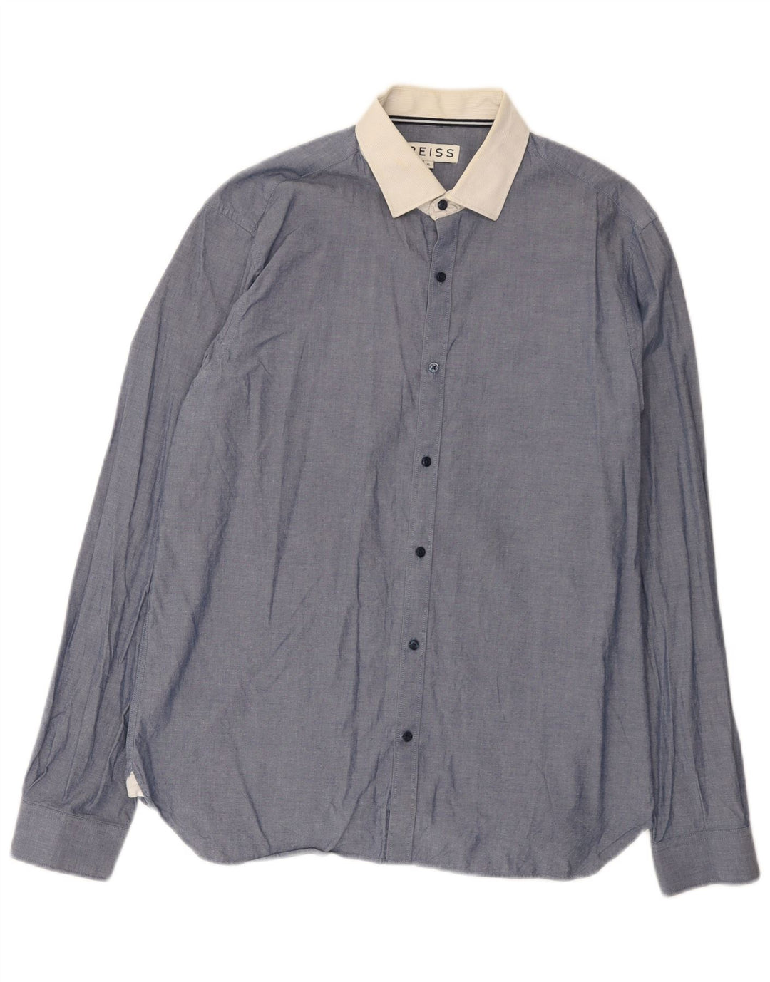 Camicia da uomo Reiss XL in cotone color block blu