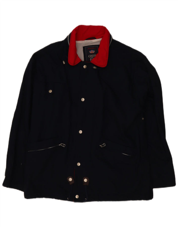 Giacca da uomo con cappuccio OXER UK 40 Large in cotone blu navy
