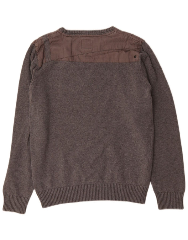 Maglione maglione girocollo militare da uomo Jack & Jones piccolo grigio a blocchi di colore