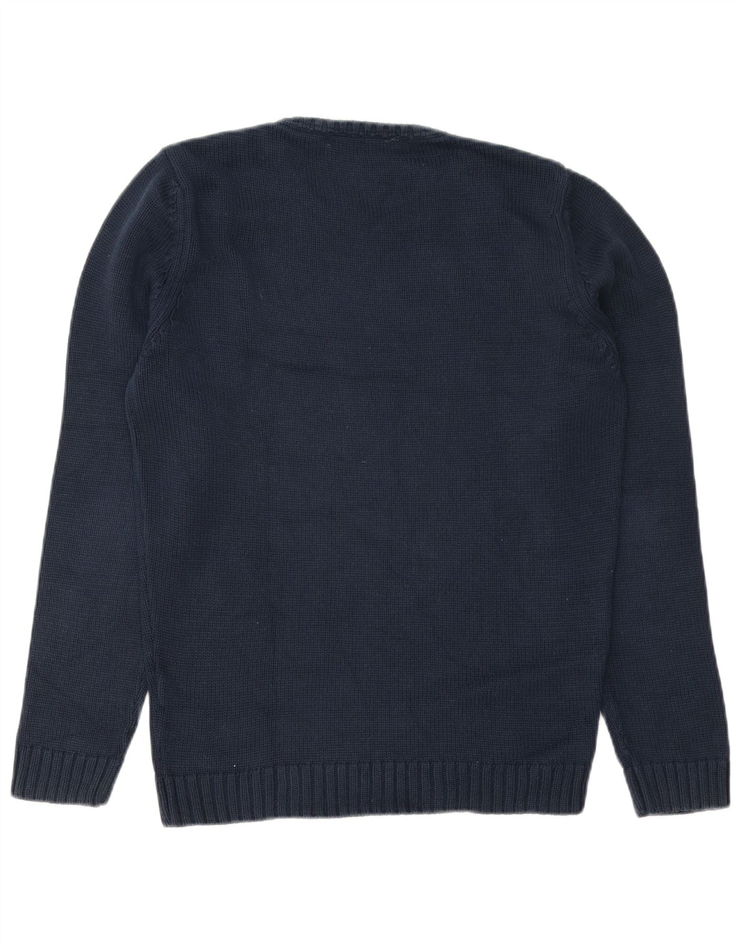 Maglione ZARA da uomo girocollo in cotone blu navy medio