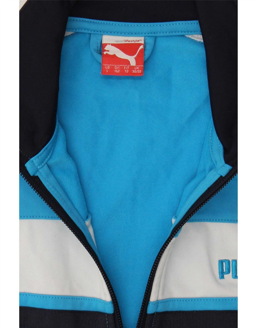 Giacca da tuta da ragazzo Puma 11-12 anni in poliestere color block blu