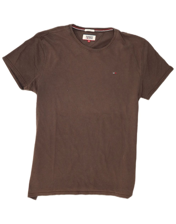T-shirt da uomo vestibilità regolare Tommy Hilfiger Top in cotone grigio medio