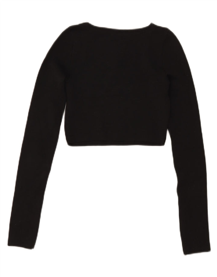 Top corto da donna Zara a maniche lunghe UK 8 piccolo nero