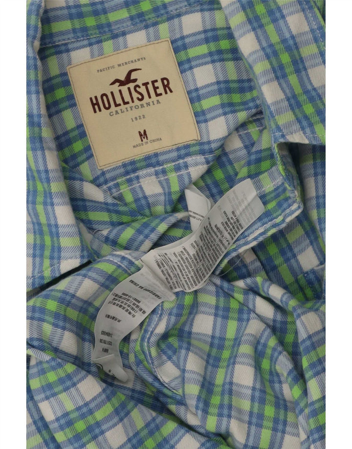Camicia Hollister da uomo in flanella di cotone a quadri blu medio