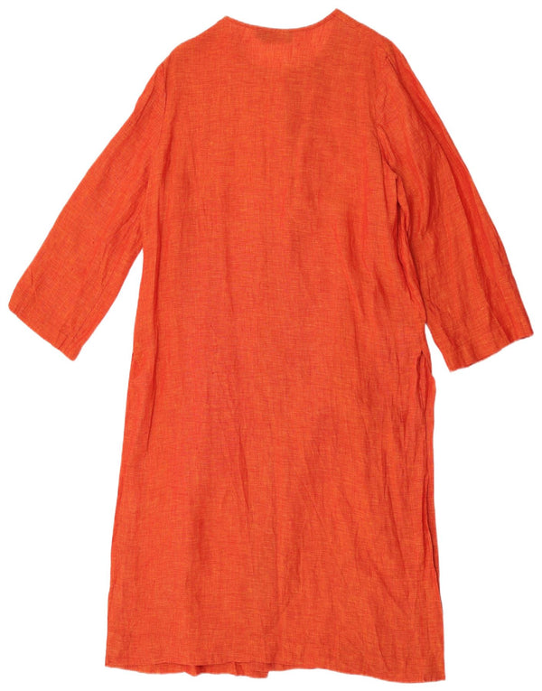 Luisa Spagnoli Womens Long Sleeve Maxi Dress UK 16 Large Orange Flecked