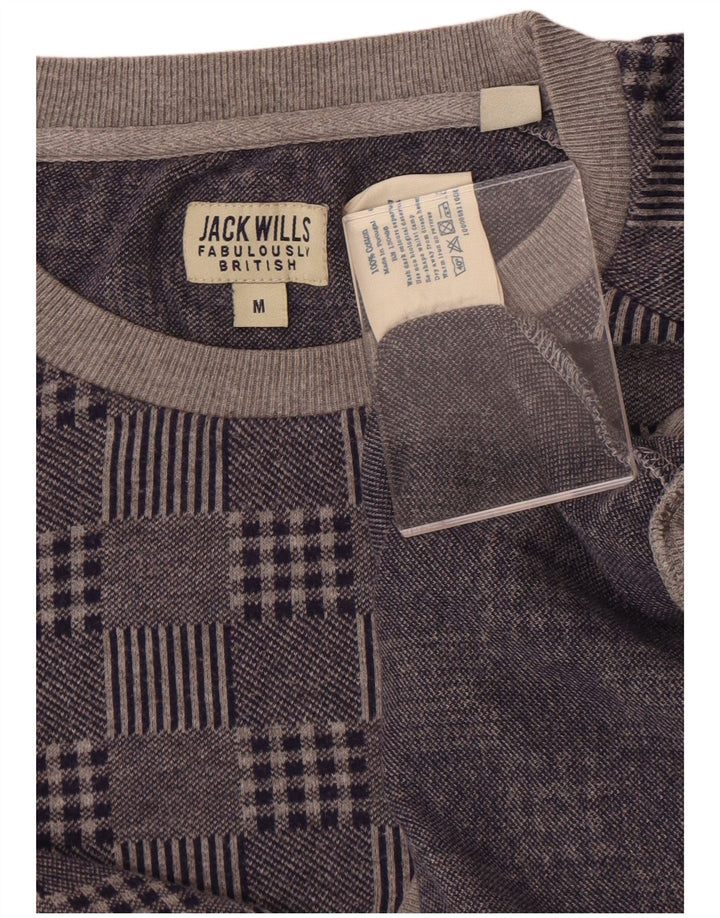 Maglione maglione girocollo da uomo Jack Wills Patchwork medio blu navy