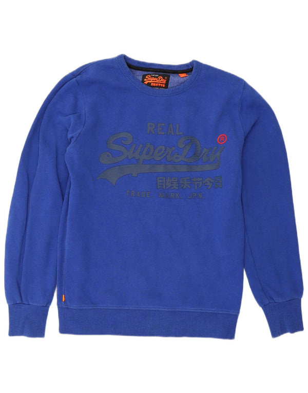 Felpa grafica da uomo Superdry in cotone blu medio