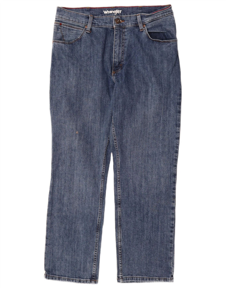 Jeans dritti da uomo Wrangler W34 L30 cotone blu