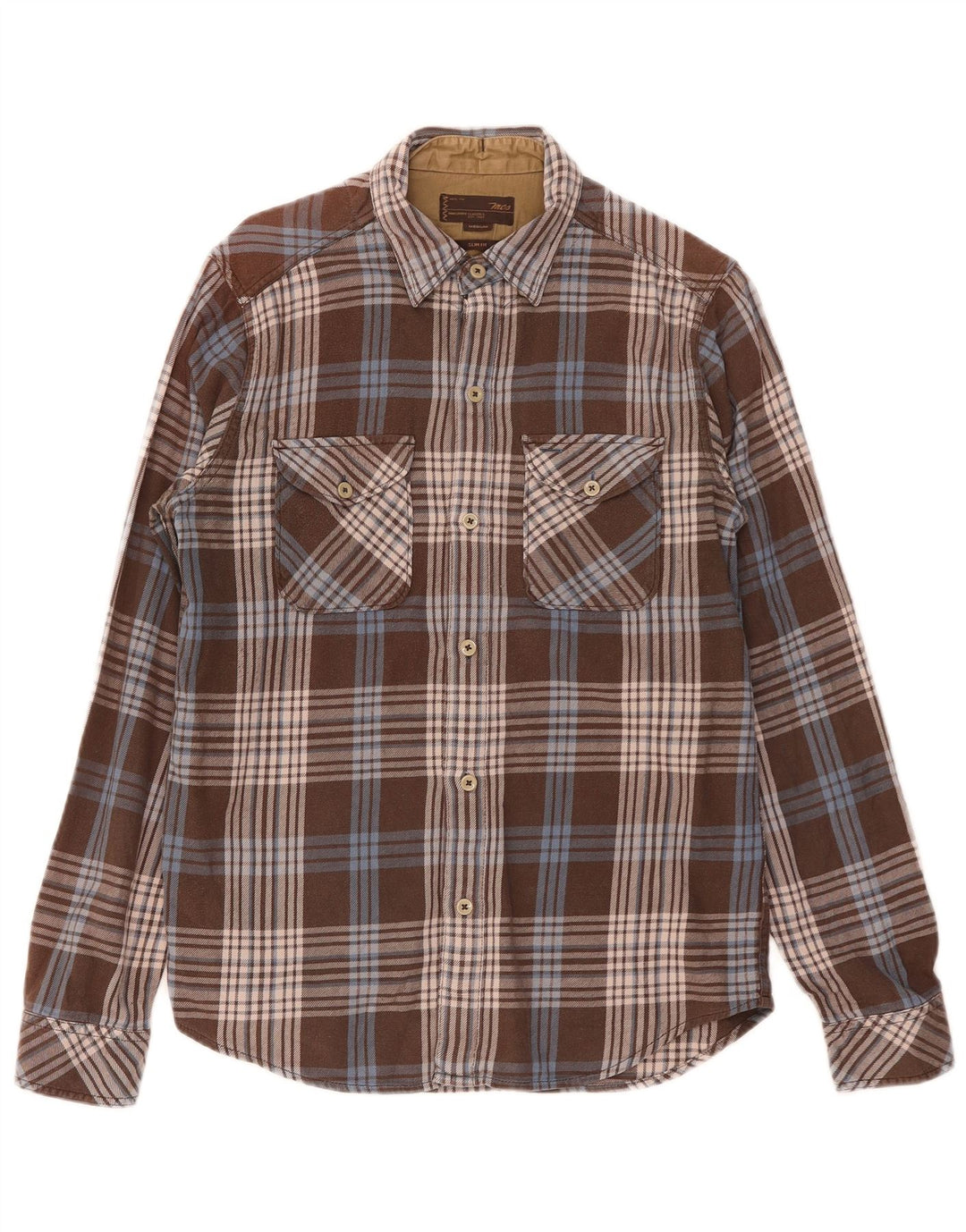 Camicia in flanella slim fit da uomo Marlboro Classics Marrone medio