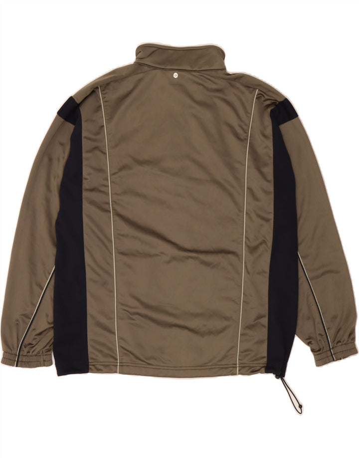 Giacca da tuta da uomo REEBOK in poliestere color block marrone medio