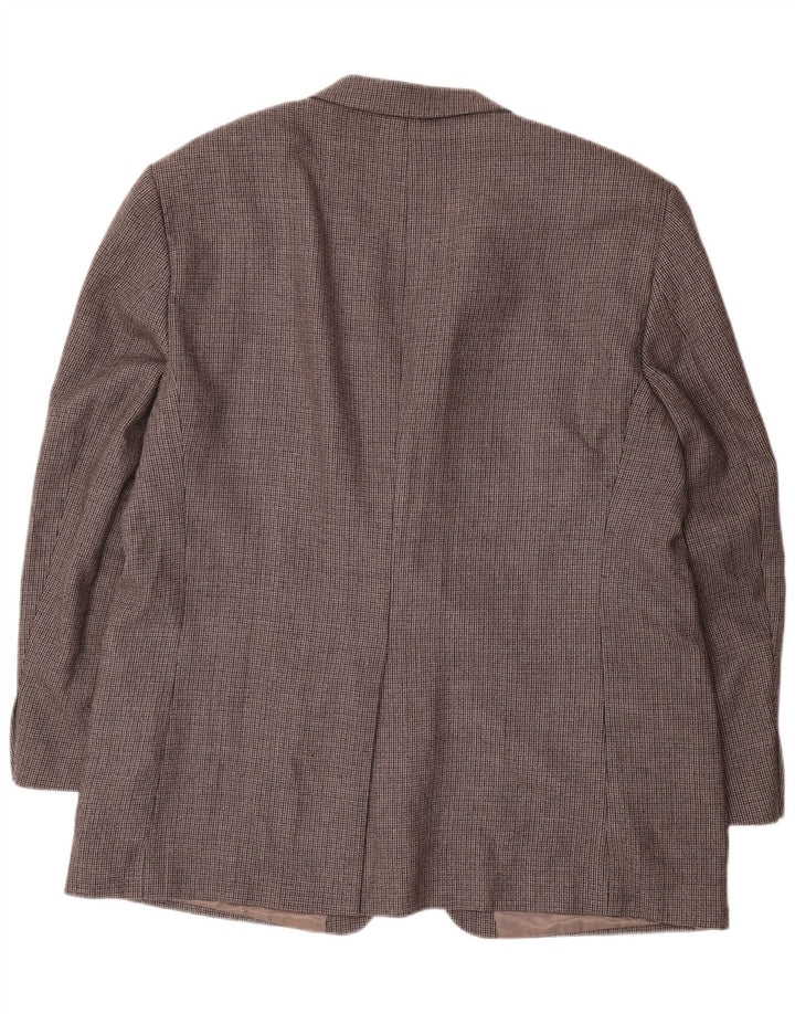 Giacca blazer da uomo a 2 bottoni Chaps taglia 48 3XL lana pied de poule grigia