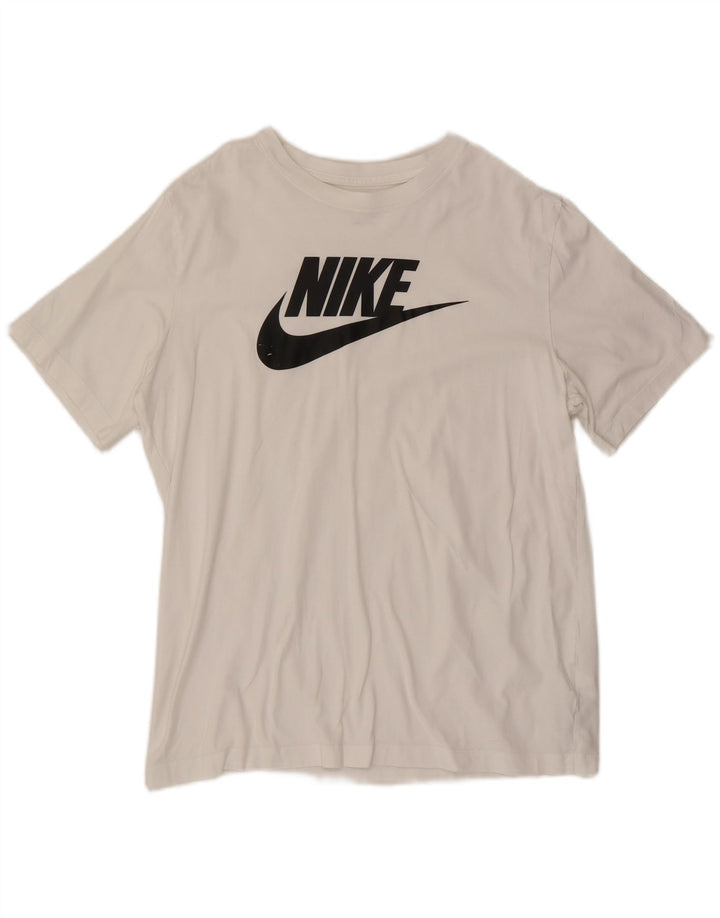 T-shirt grafica da uomo Nike Top grande in cotone bianco