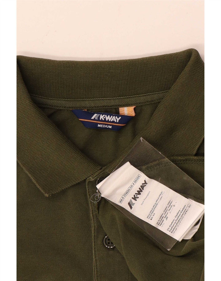 Polo da uomo K-Way in cotone kaki medio