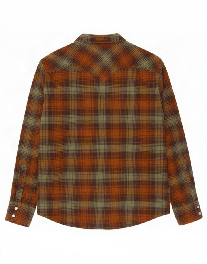Camicia in flanella da uomo Levi's in cotone scozzese marrone medio