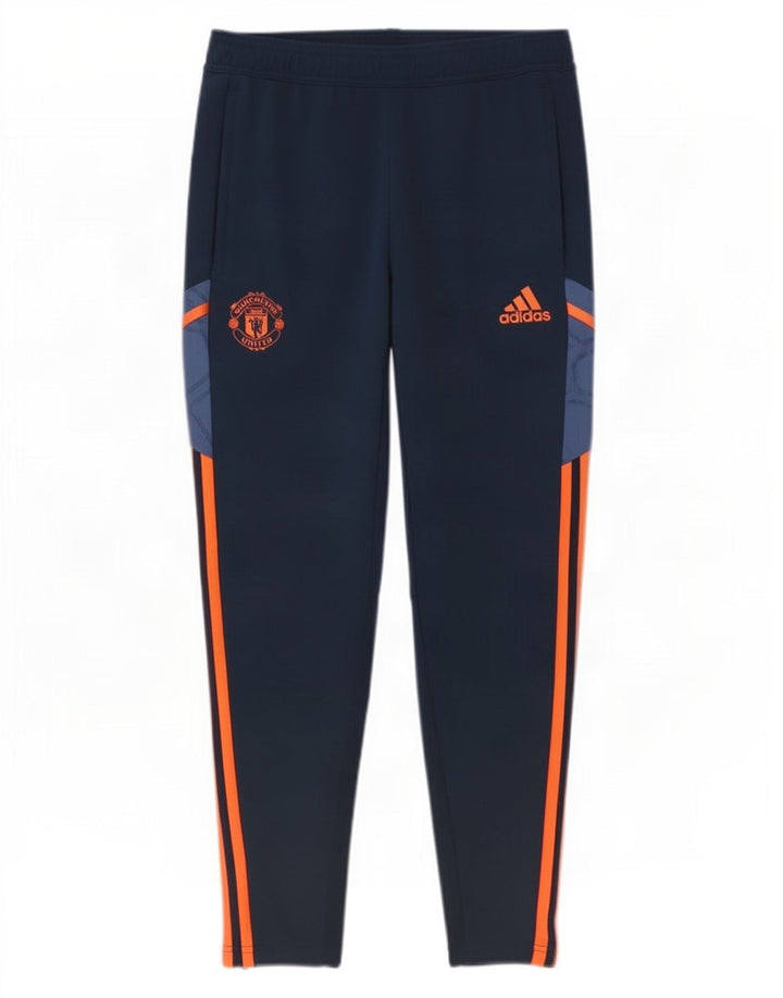 Pantaloni da tuta Adidas da uomo del Manchester United, medio, in poliestere blu navy